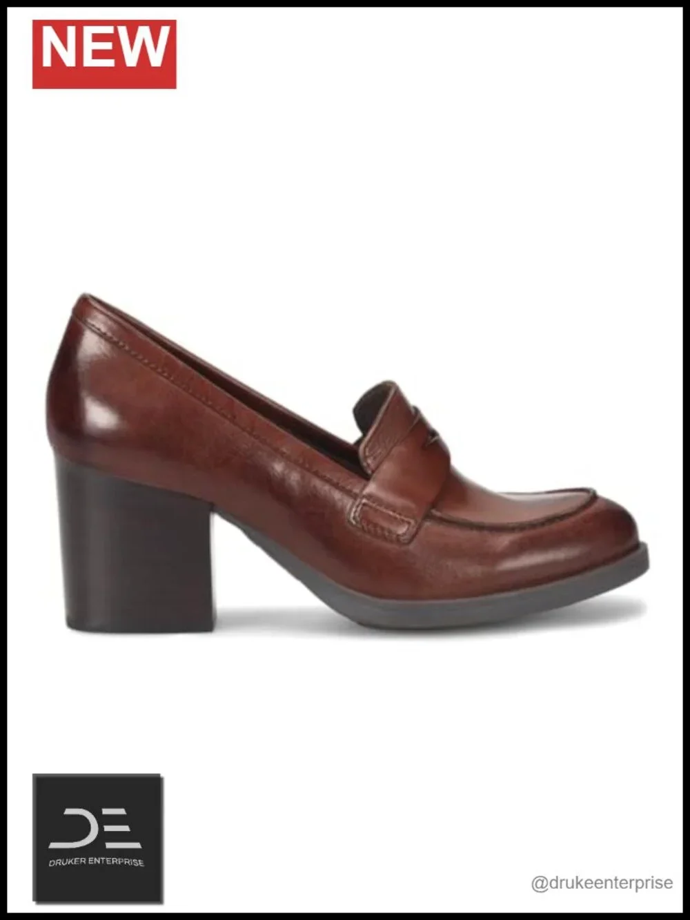 Vintage Chunky Heel Loafers for Women - Slip On Dress Shoes